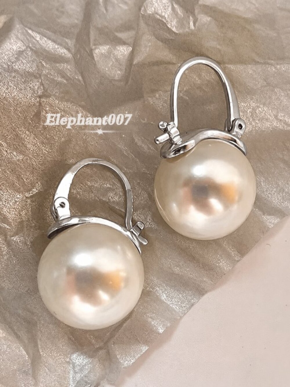 Kate Spade New York Silver Tone Faux Pearl Leverback Drop Earrings - Picture 3 of 3